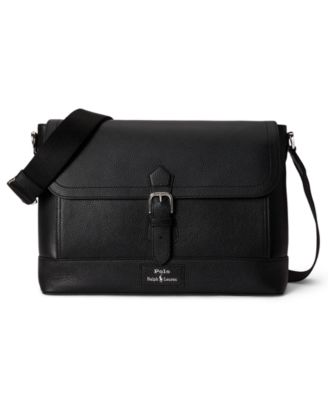 Men's Pebbled Leather Messenger Bag
