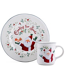 Winterberry 2-Pc. Cookie for Santa Plate & Mug Set