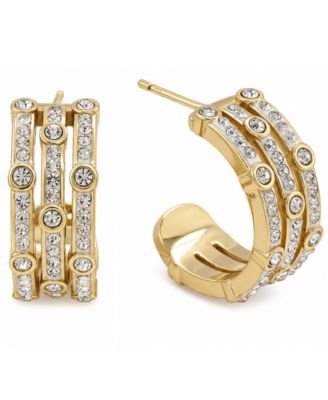 Crystal Stones Hoop Earrings