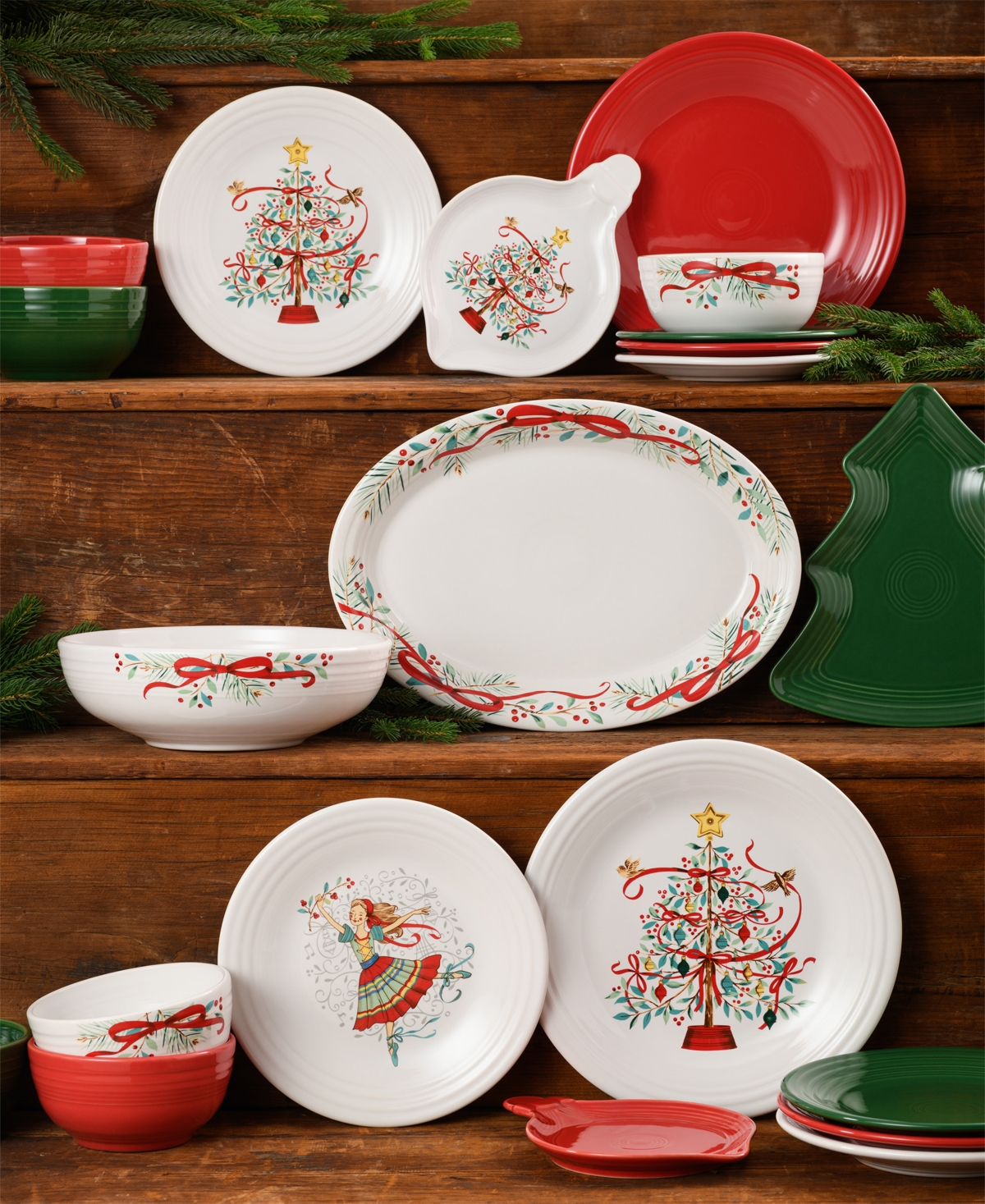 Fiesta Holly Berry Christmas Tree 3-Piece Place Setting