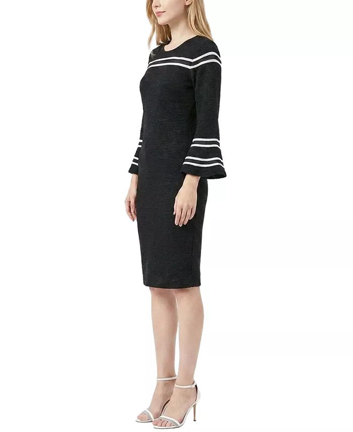 Petite Bell-Sleeve Mesh-Inset Sheath Dress - thumbnail 6