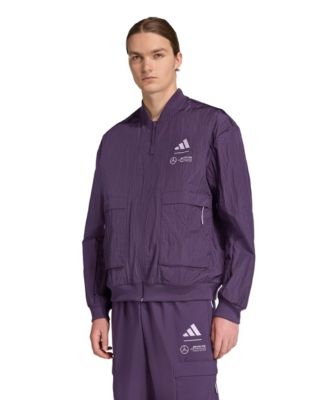 Men's Dark Purple Mercedes-AMG Petronas F1 Team Premium Woven Full-Zip Bomber Jacket