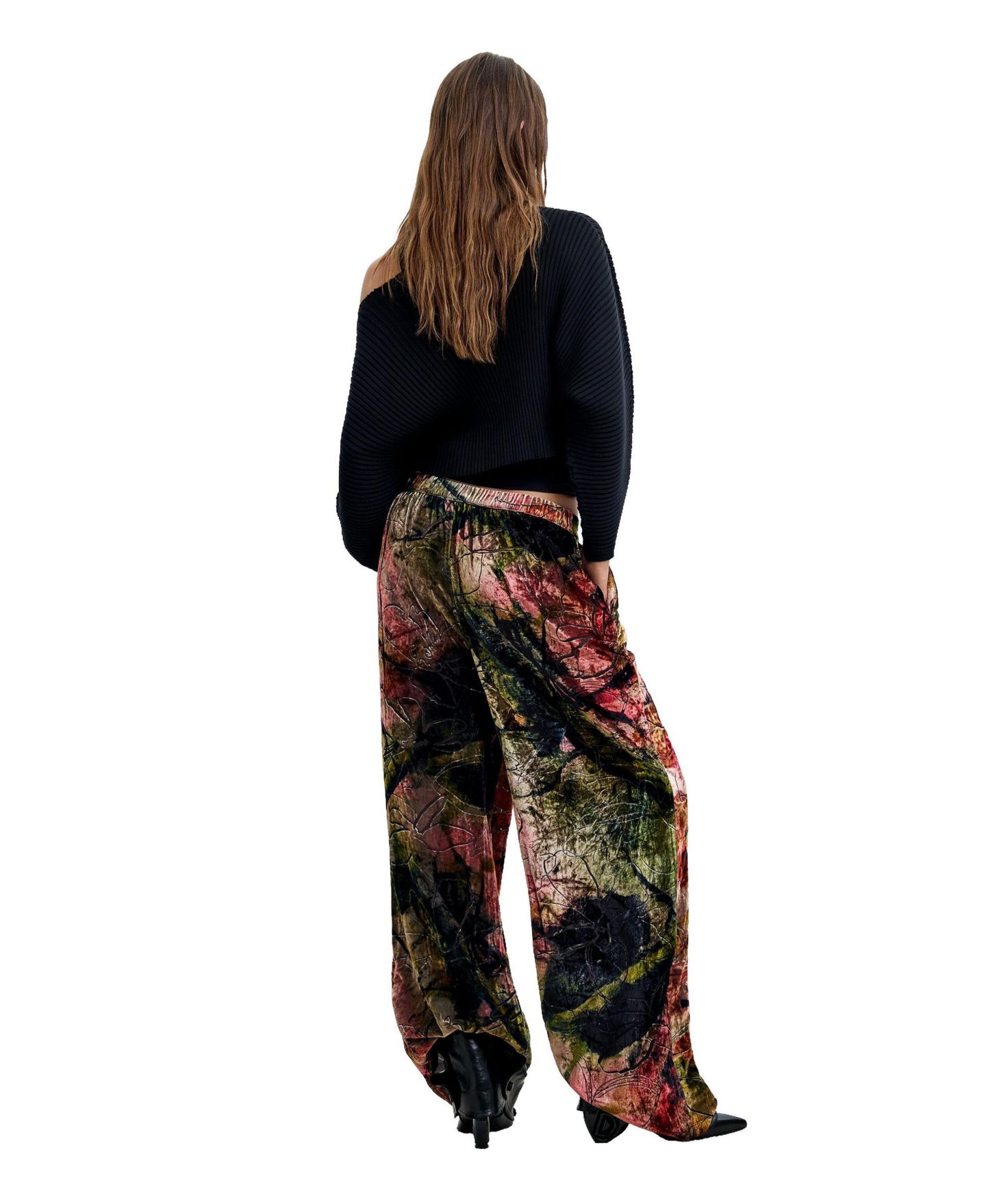 Женские брюки Desigual M. C. Lacroix Wide-Leg Velvet, цвет: Розовый — фото 5