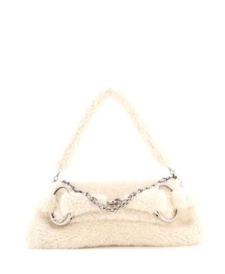Medium Horsebit Chain Shoulder Bag Shearling