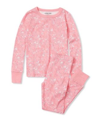 Little Girls Long Sleeve Top and Bottom Snug Fit Pajama Set