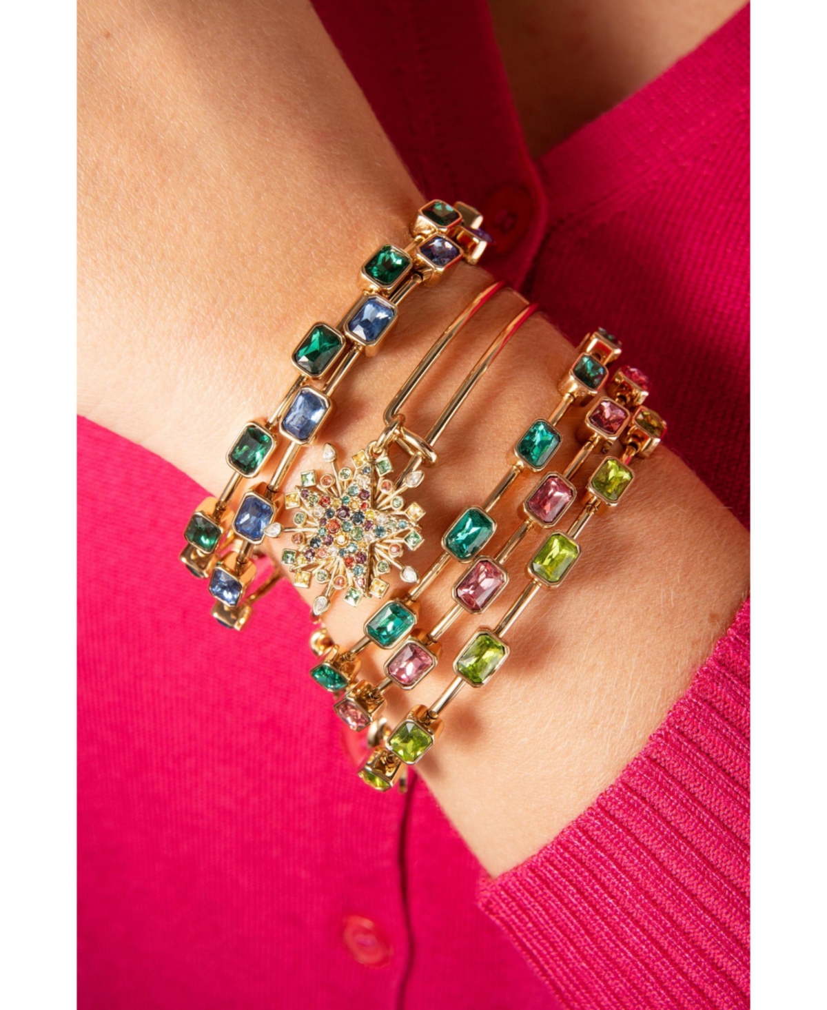 Alex and Ani August Birthstone Emerald Cut Bangle