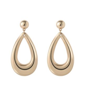 Large Teardrop Earrings Gold-Tone, Chunky Drop Earrings for Women