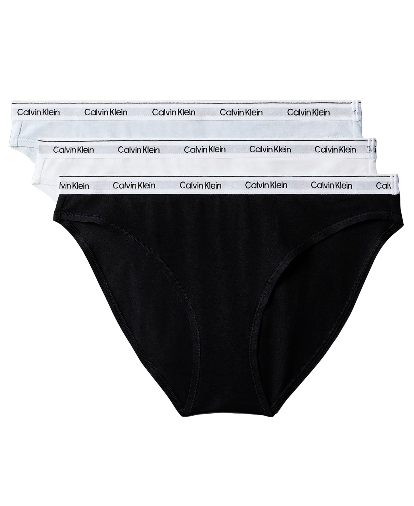 Трусы-бикини Modern, с логотипом, 3 шт. — Calvin Klein, цвет: Чёрный / Белый, вариант 1 — фото 1