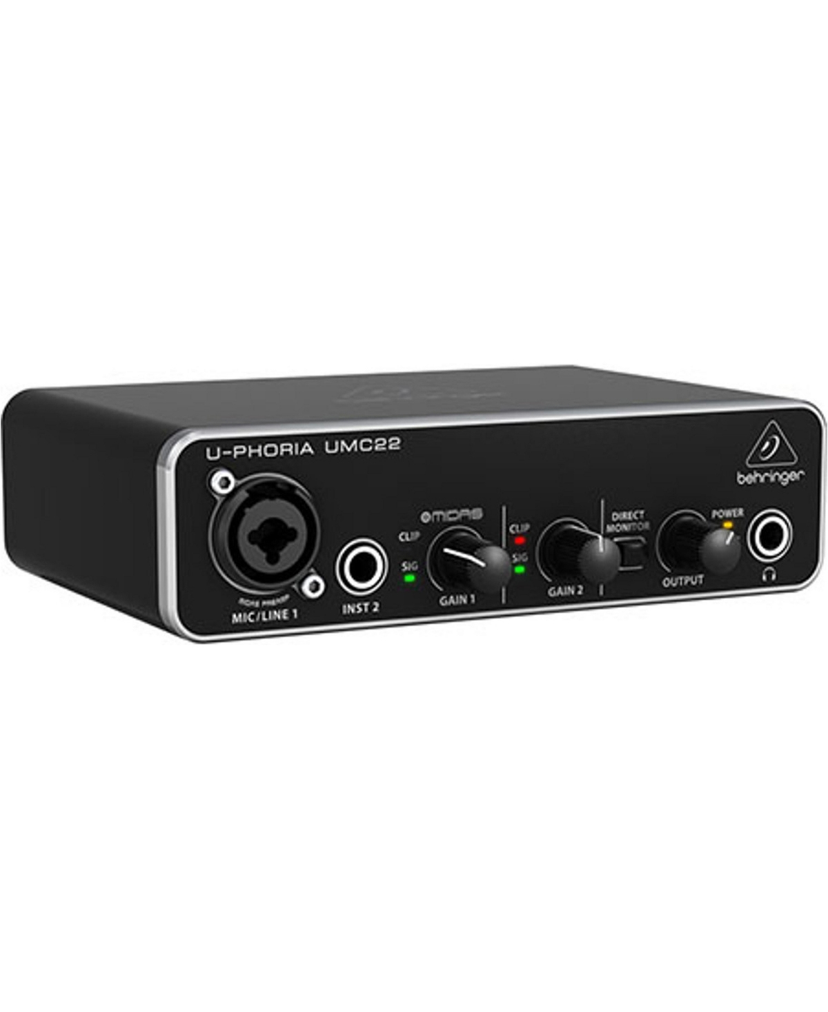 Behringer U-Phoria UMC22 2x2 96 kHz Phantom Power Audio Interface Compatible with Mac Os X and Windows - Black