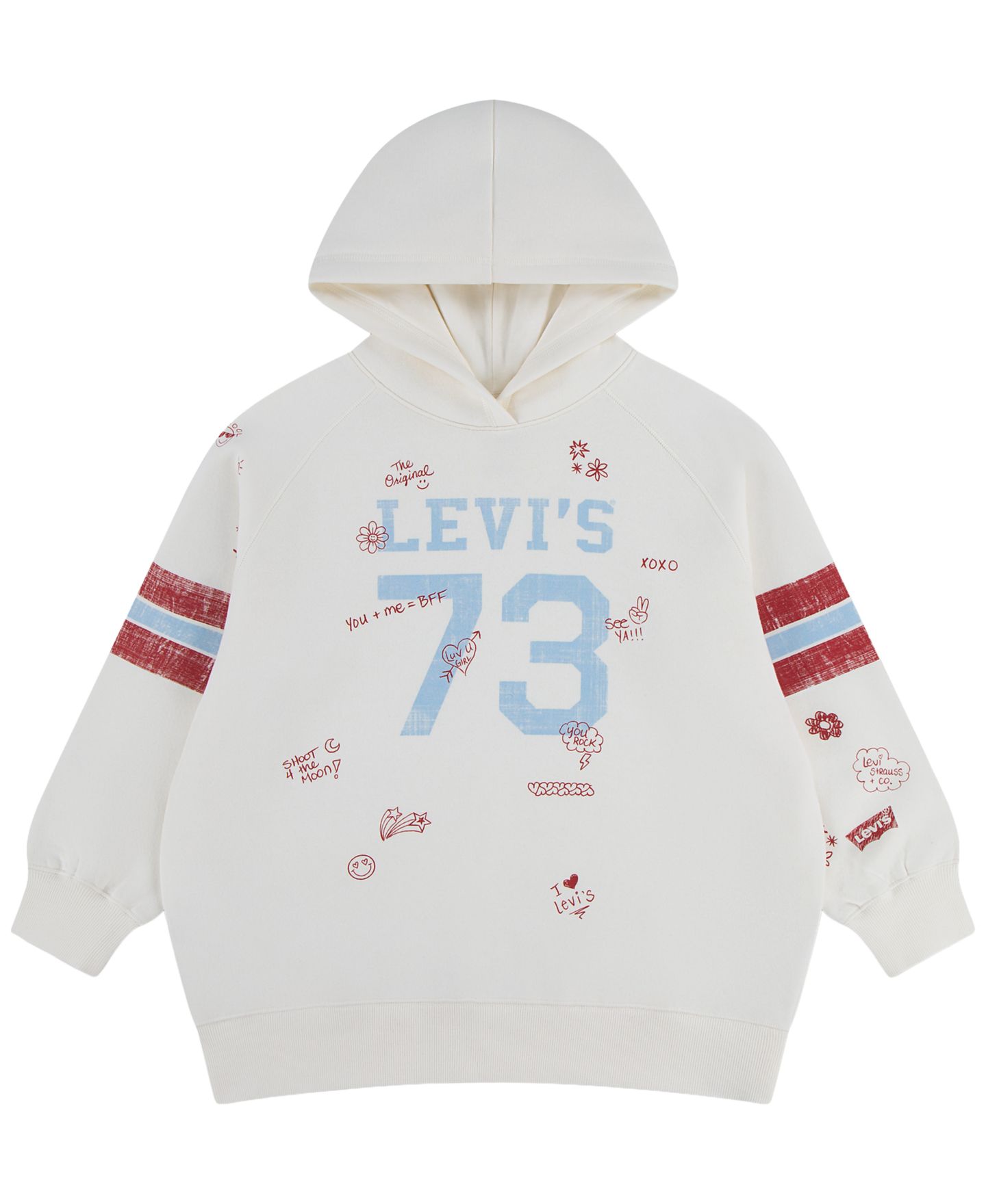 Худи Levi's Oversized Varsity для девочек, цвет: Egret — фото 1