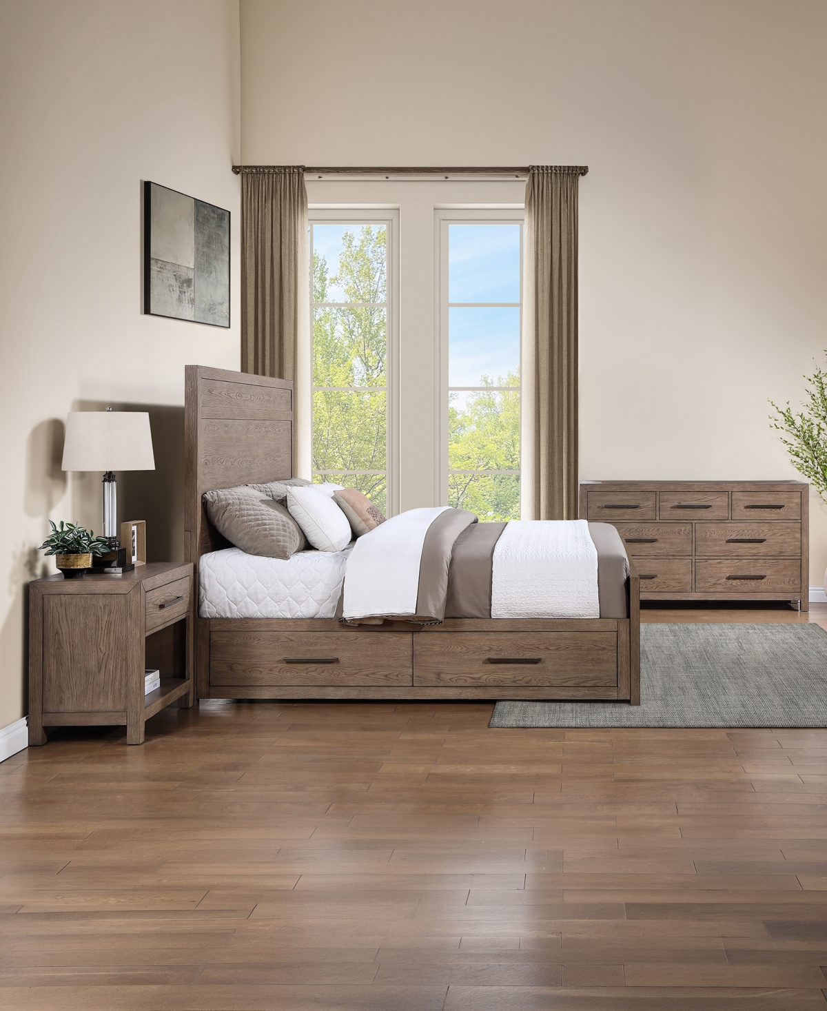 Adler 3-Piece King Storage Bedroom Set (Bed, Dresser & Nightstand), Macy's Exclusive
