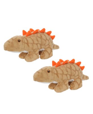 Dinosaur Stegosaurus 2 Pack, Durable Plush Squeaky Dog Toy