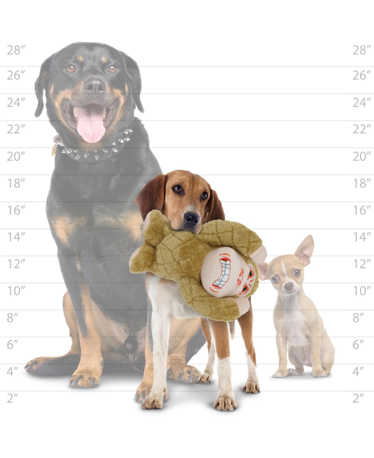 Mighty Angry Animals Monkey 2 Pack, Durable Plush Squeaky Dog Toy