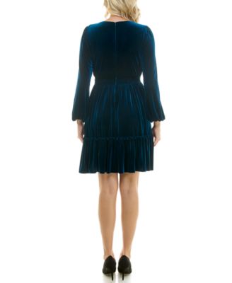 blue velvet dress macys Women's Smocked Dresses plush velvet shapes this