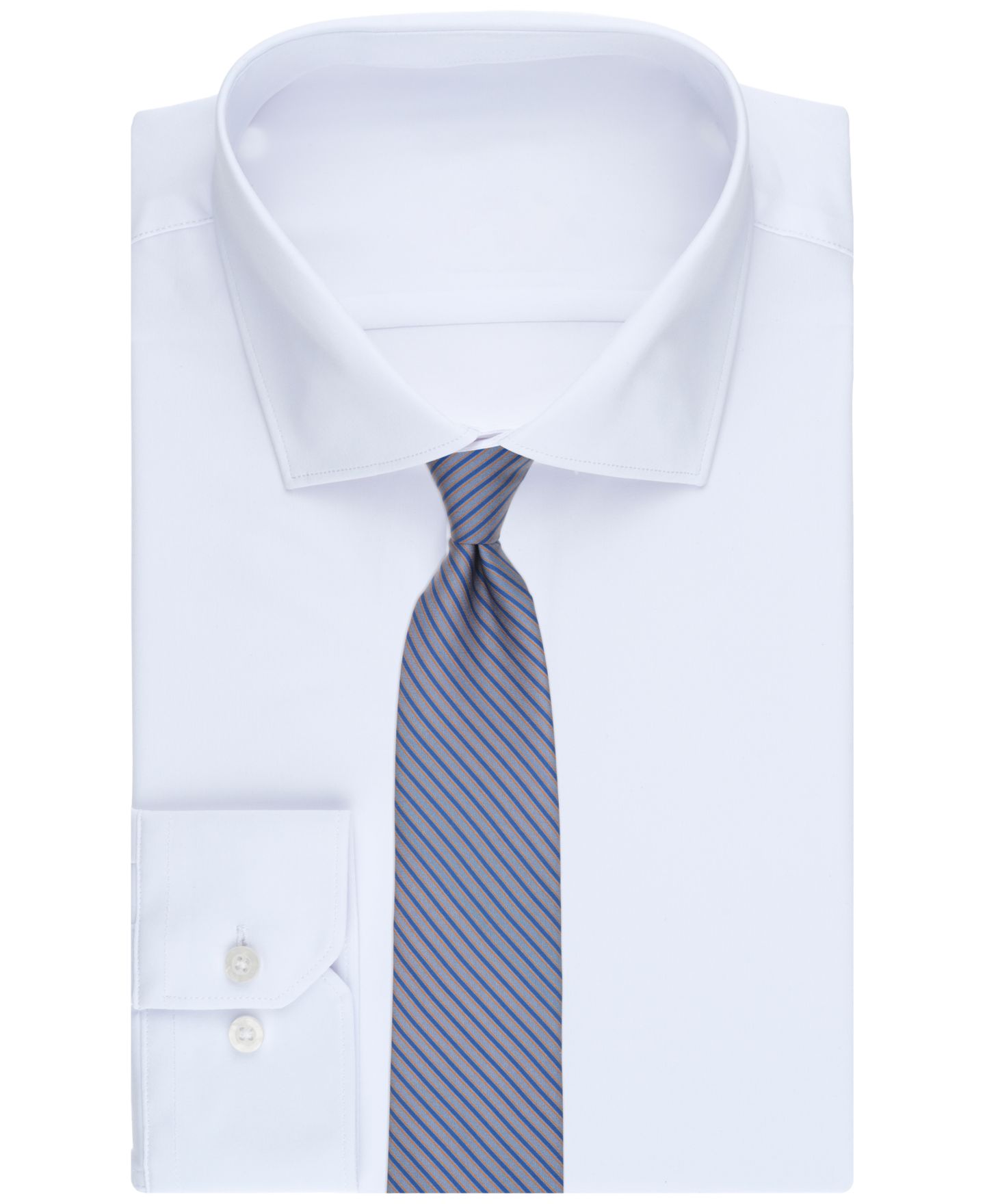 Мужской галстук Club Room Pinnacle Stripe Classic Tie, цвет: Тёмно-синий — фото 3