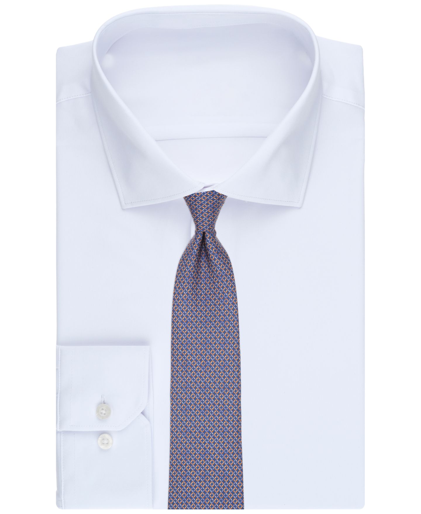 Мужской галстук Club Room Verdant Geometric Print Classic Tie, цвет: Тёмно-синий — фото 3