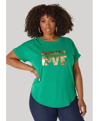 Women's Choose Love Metallic Graphic Tee