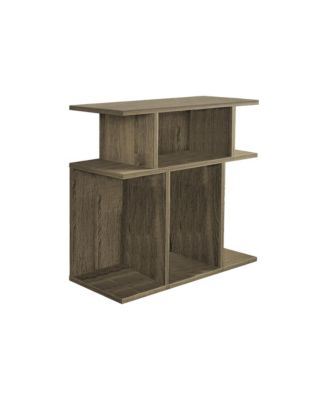 3-Tier Dark Taupe Modern Open Shelf Accent Side Table
