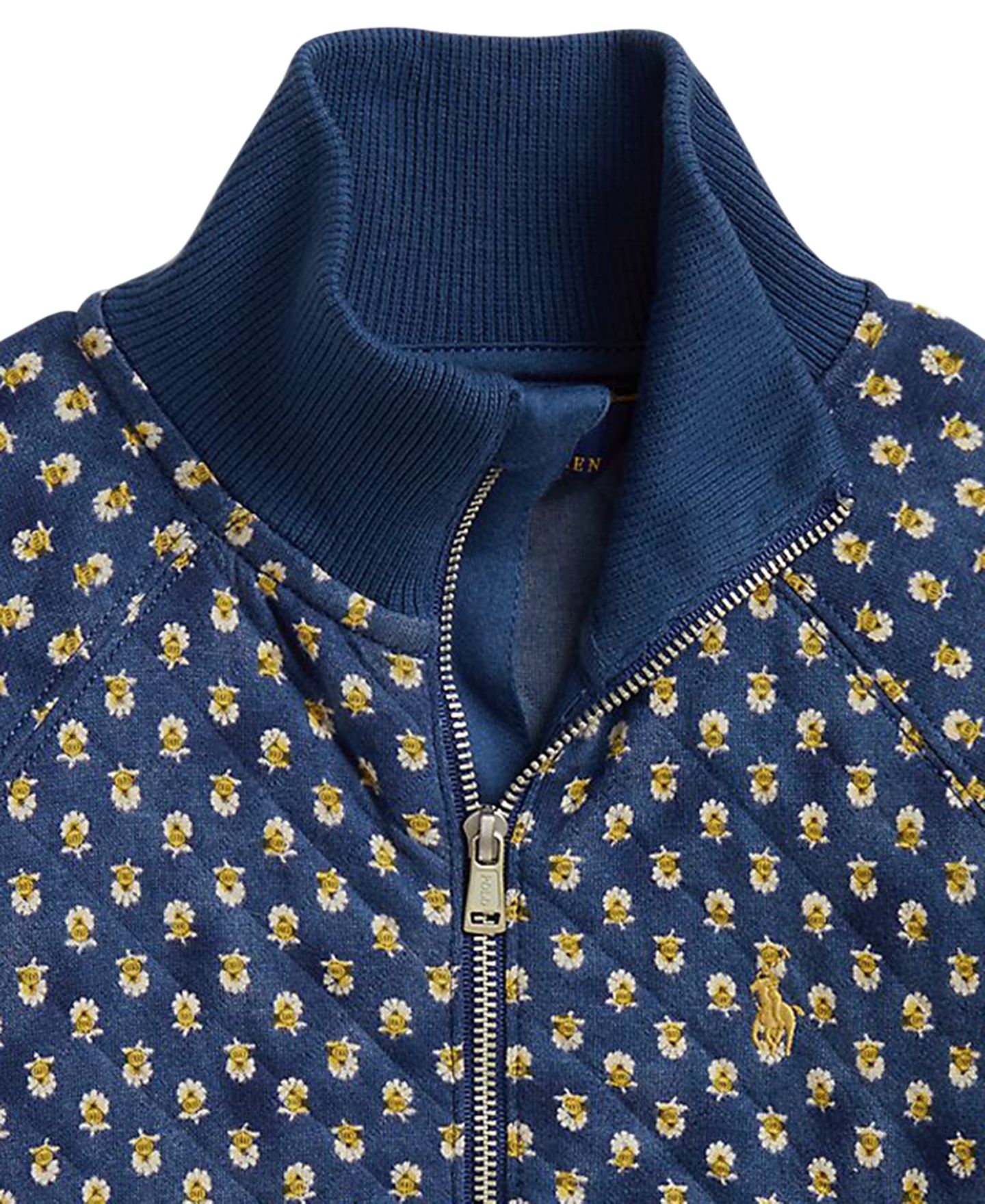 Куртка Polo Ralph Lauren Floral Quilted Double-Knit Full-Zip Jacket для девочек, цвет: Preppy Woodblock — фото 3