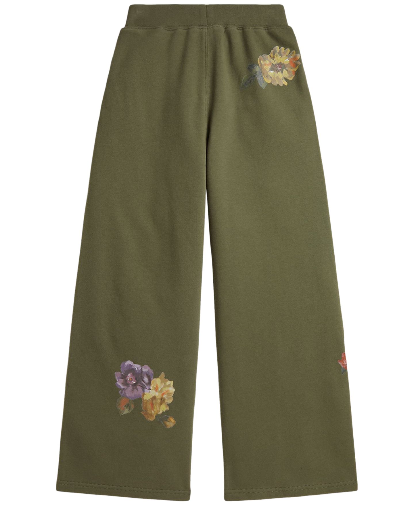 Брюки Polo Ralph Lauren Floral Wide-Leg Fleece Sweatpants для девочек, цвет: Оливковый — фото 7