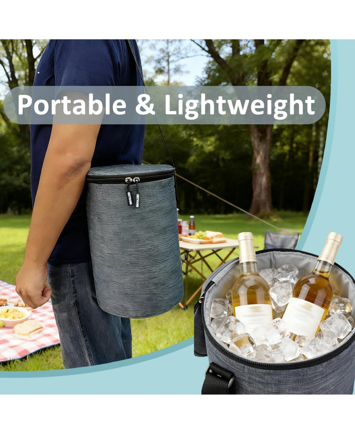 Piscifun Collapsible Insulated Party Cooler With Carry Handles Portable For Drinks Indoor Outdoor Events