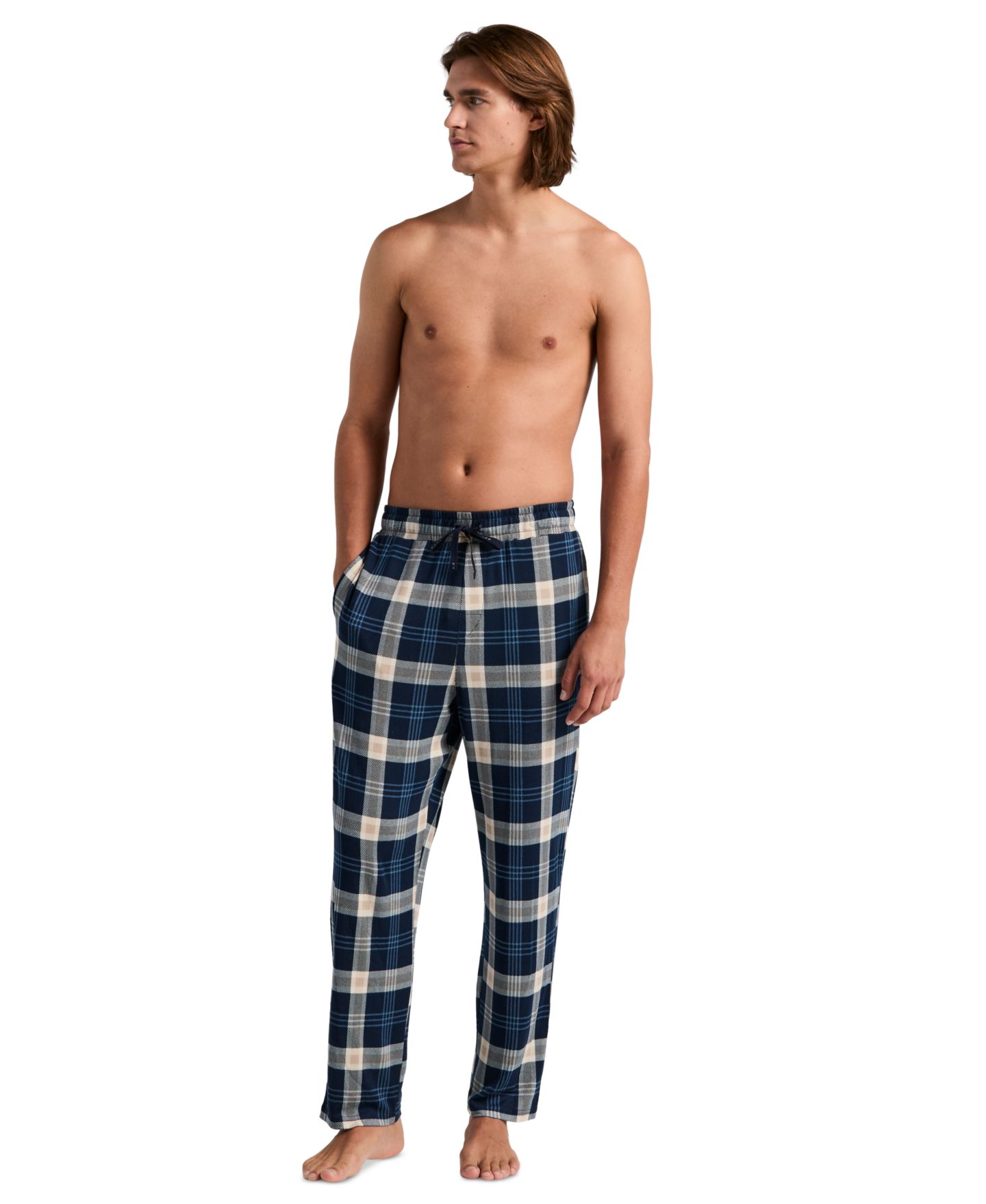 Пижамные брюки Drawstring-Waist для мужчин, фланель — Perry Ellis Portfolio, цвет: Чёрный — фото 7