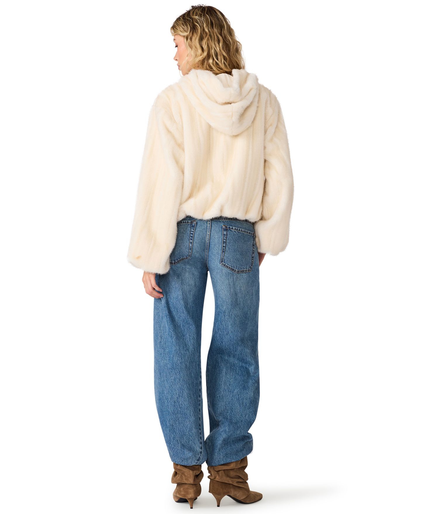 Женская куртка Steve Madden Mavis J Jacket Hooded Faux-Fur Cropped Jacket, цвет: Frosted Fields — фото 5