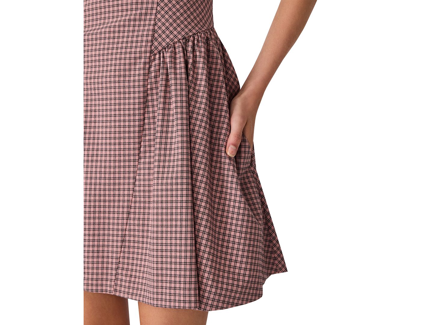 Женское платье Steve Madden Paulinna Fit & Flare Plaid Strapless, цвет: Розовый / Чёрный — фото 4