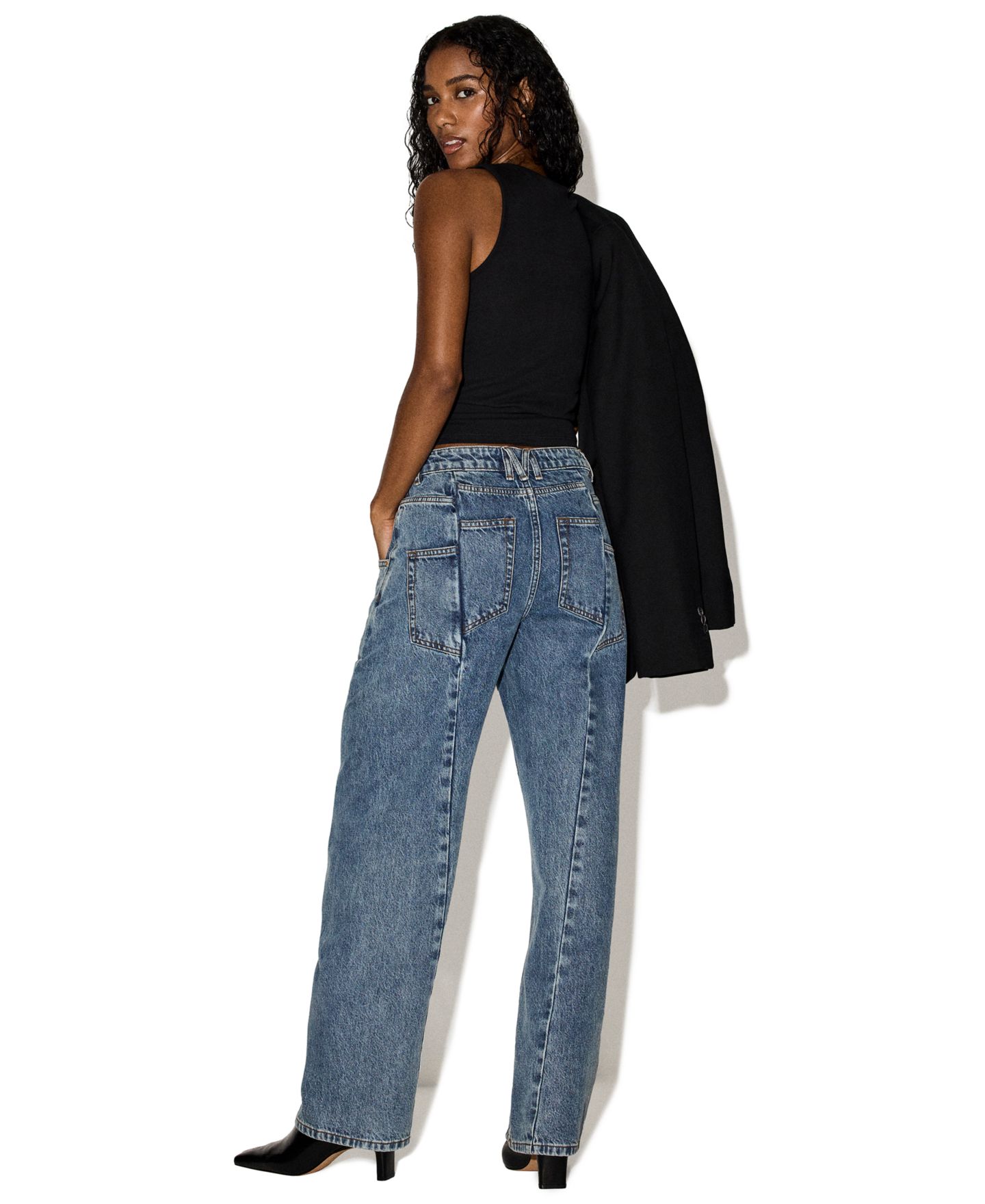 Женские джинсы Steve Madden Seamed Sydnee High-Rise Relaxed-Fit Twisted-Seam Detail, цвет: Варёный — фото 3