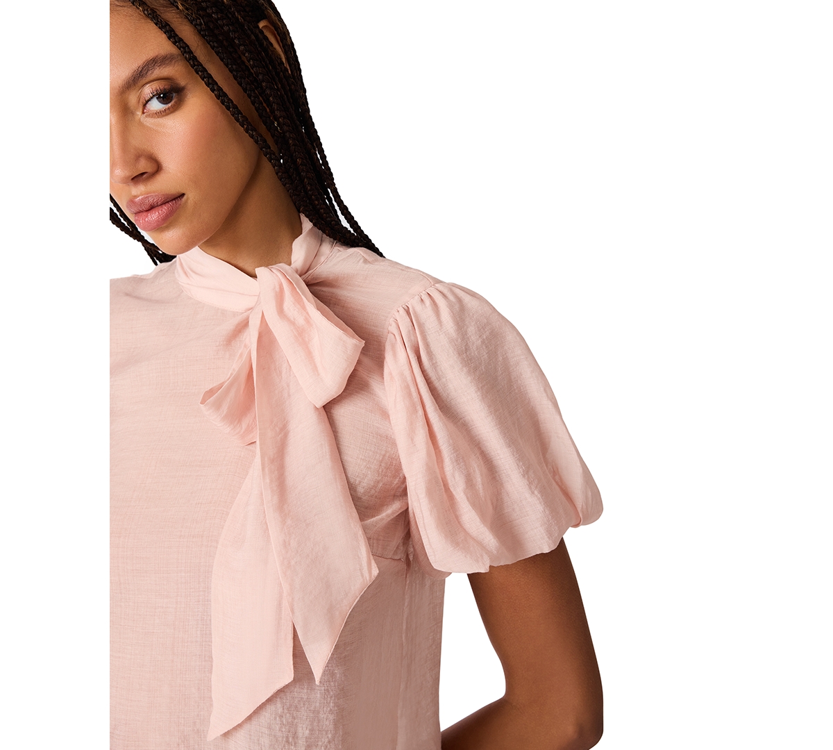 Steve Madden Women's Lolanie Pussybow Short-Sleeve Top