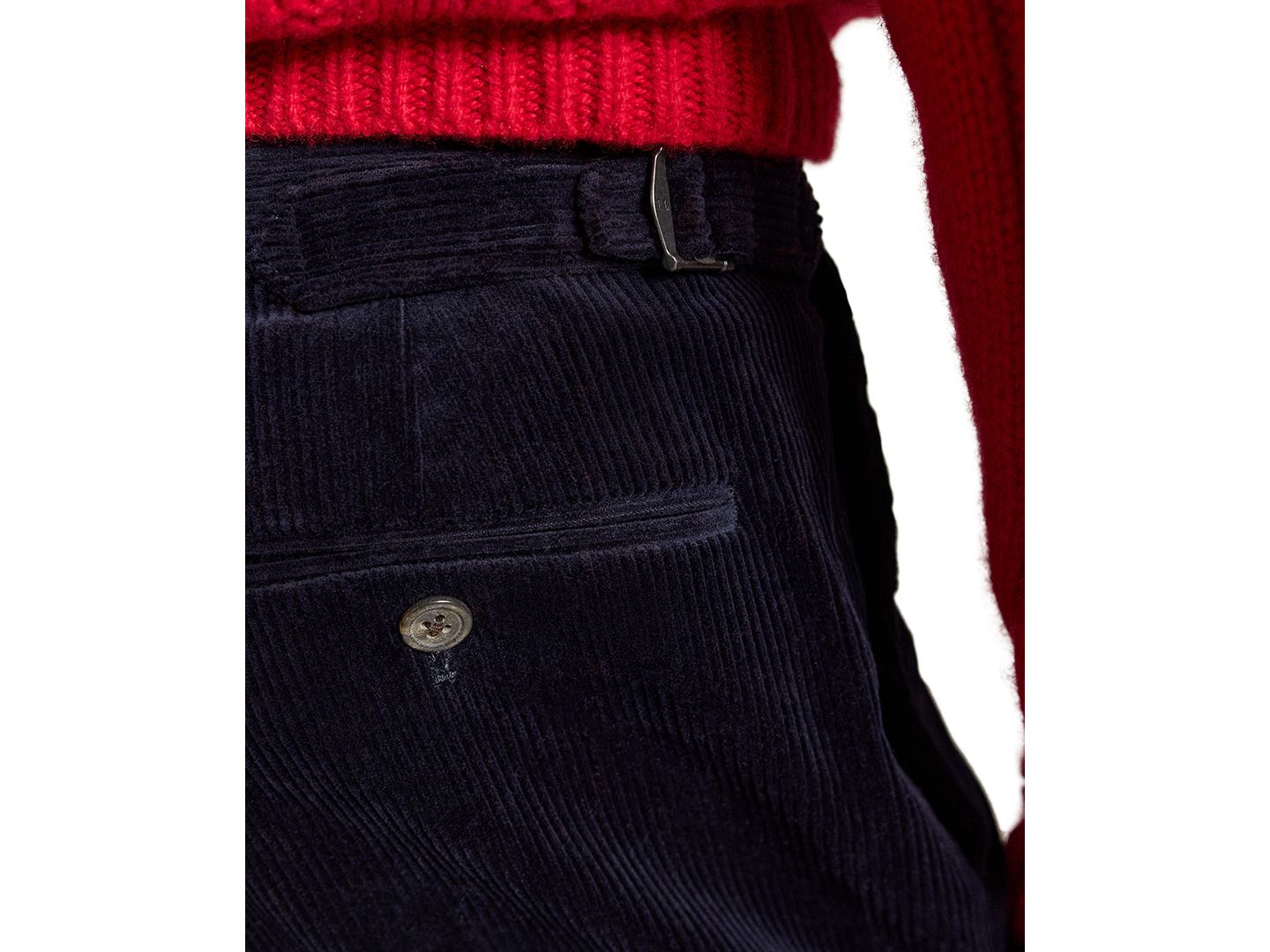 Мужские брюки Polo Ralph Lauren Stretch Corduroy Suit Trousers, цвет: Тёмно-синий — фото 3