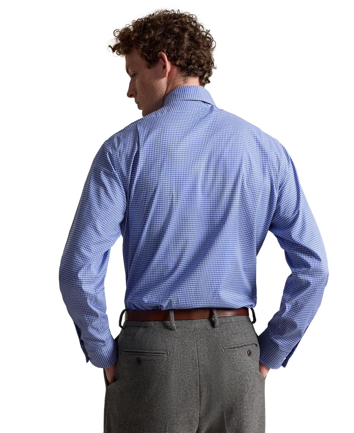 Polo Ralph Lauren Men's Regent Classic Fit Checked Poplin Dress Shirt