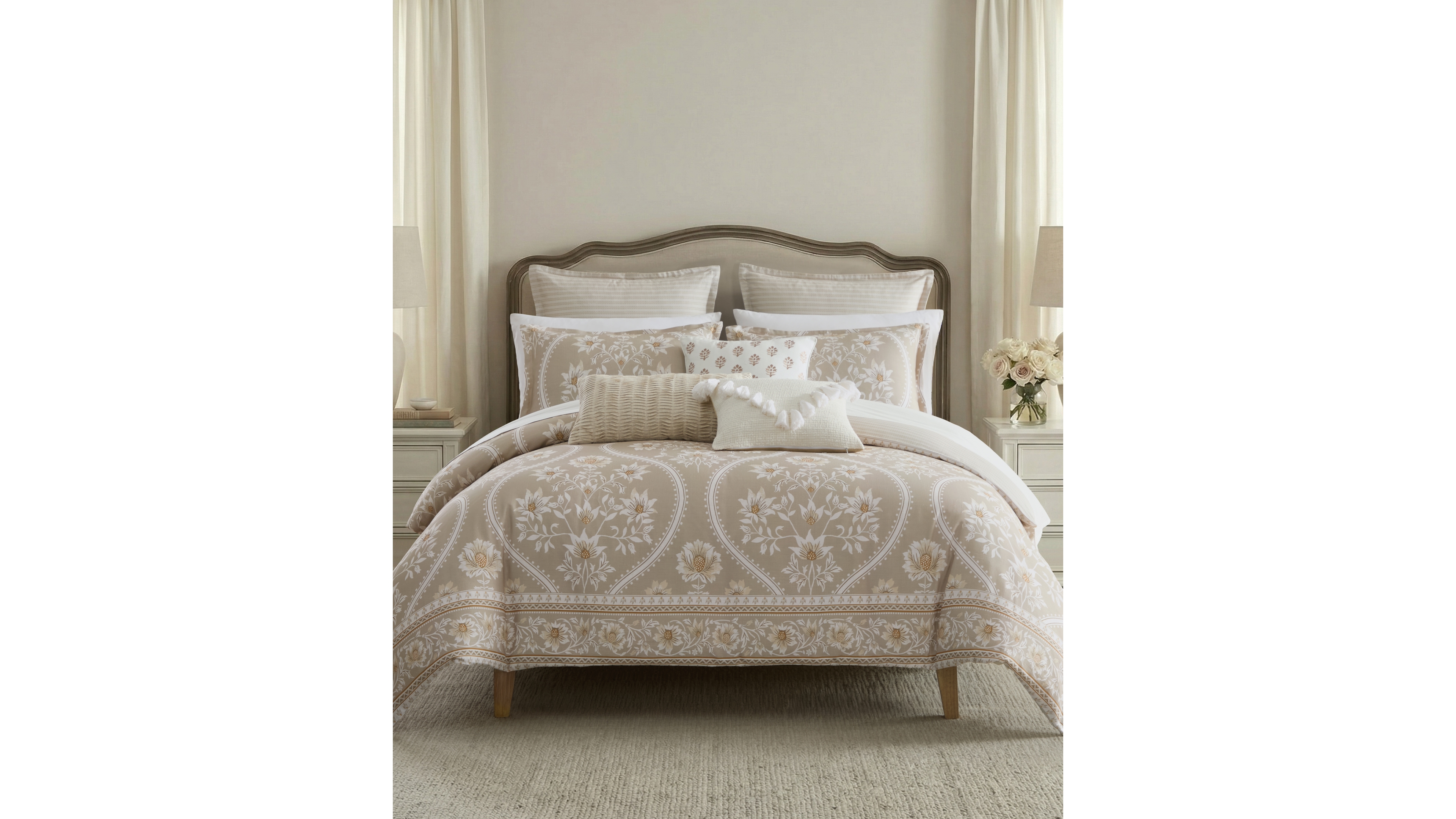 Levtex Home Camellia Textured 3-Piece Duvet Set, Full/Queen