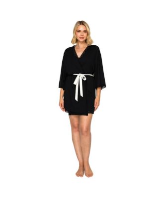 Women's Yummy Jersey 3/4-Sleeve Wrap Robe