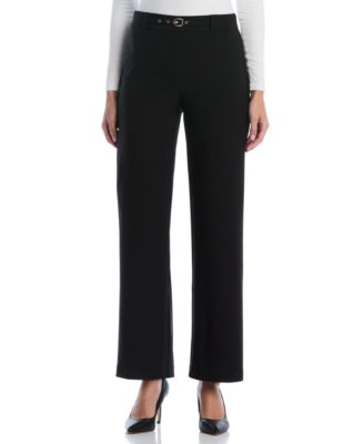 Petite Novelty Pull-On Wide-Leg High-Rise Pants
