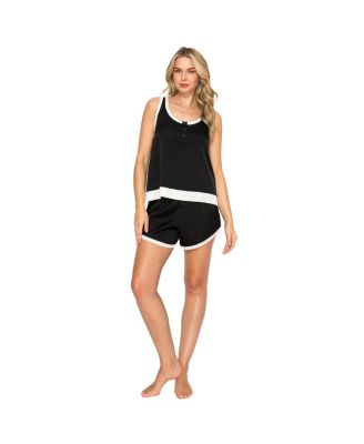 Women's Satin Racerback Swing Tank and Boxer Set