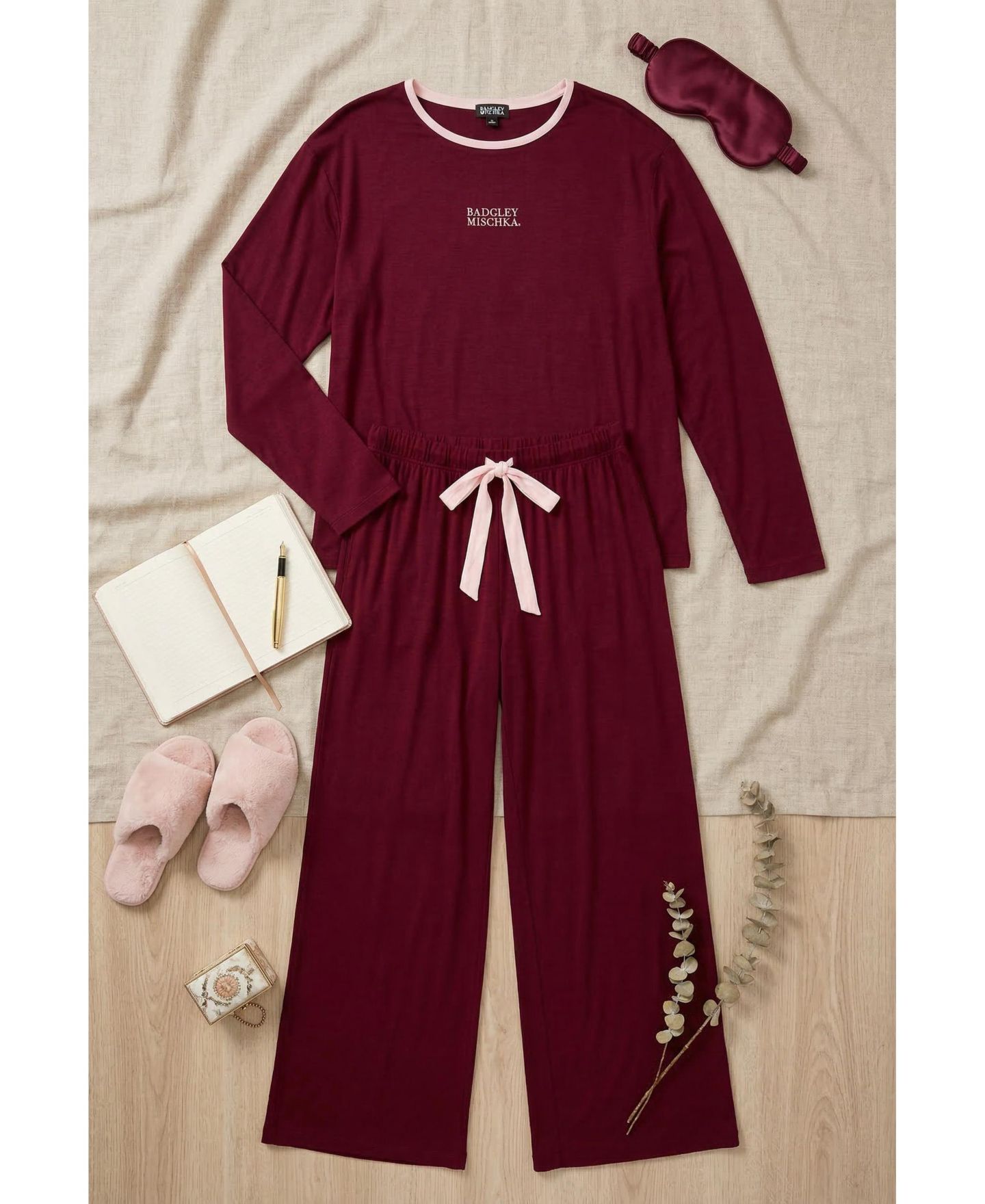 Пижамный комплект Yummy, джерси — Studio Badgley Mischka, цвет: Рубиновый — фото 4