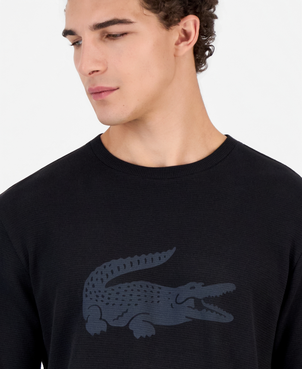 Lacoste Men's Waffle-Knit Sleep Shirt
