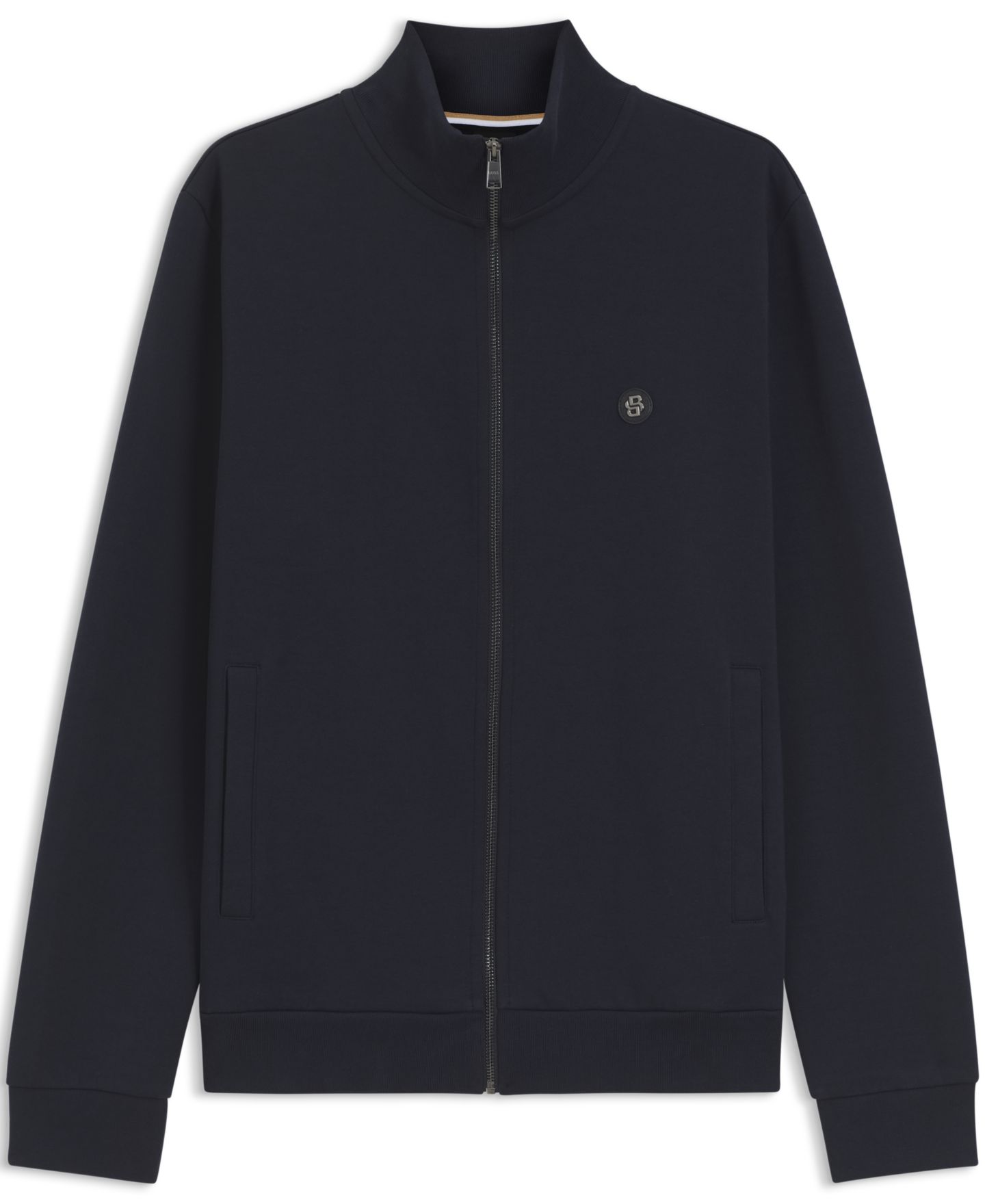 Мужской свитшот Hugo Boss Cotton-Blend Monogram Badge, цвет: Тёмный синий — фото 2