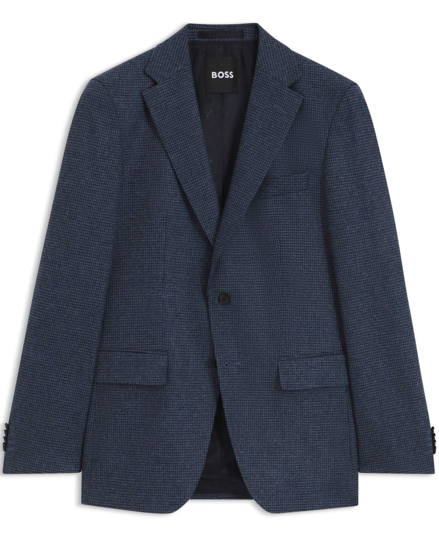 Мужской пиджак Hugo Boss BOSS by Wool-Cashmere Slim-Fit Blazer, цвет: Тёмный синий — фото 2