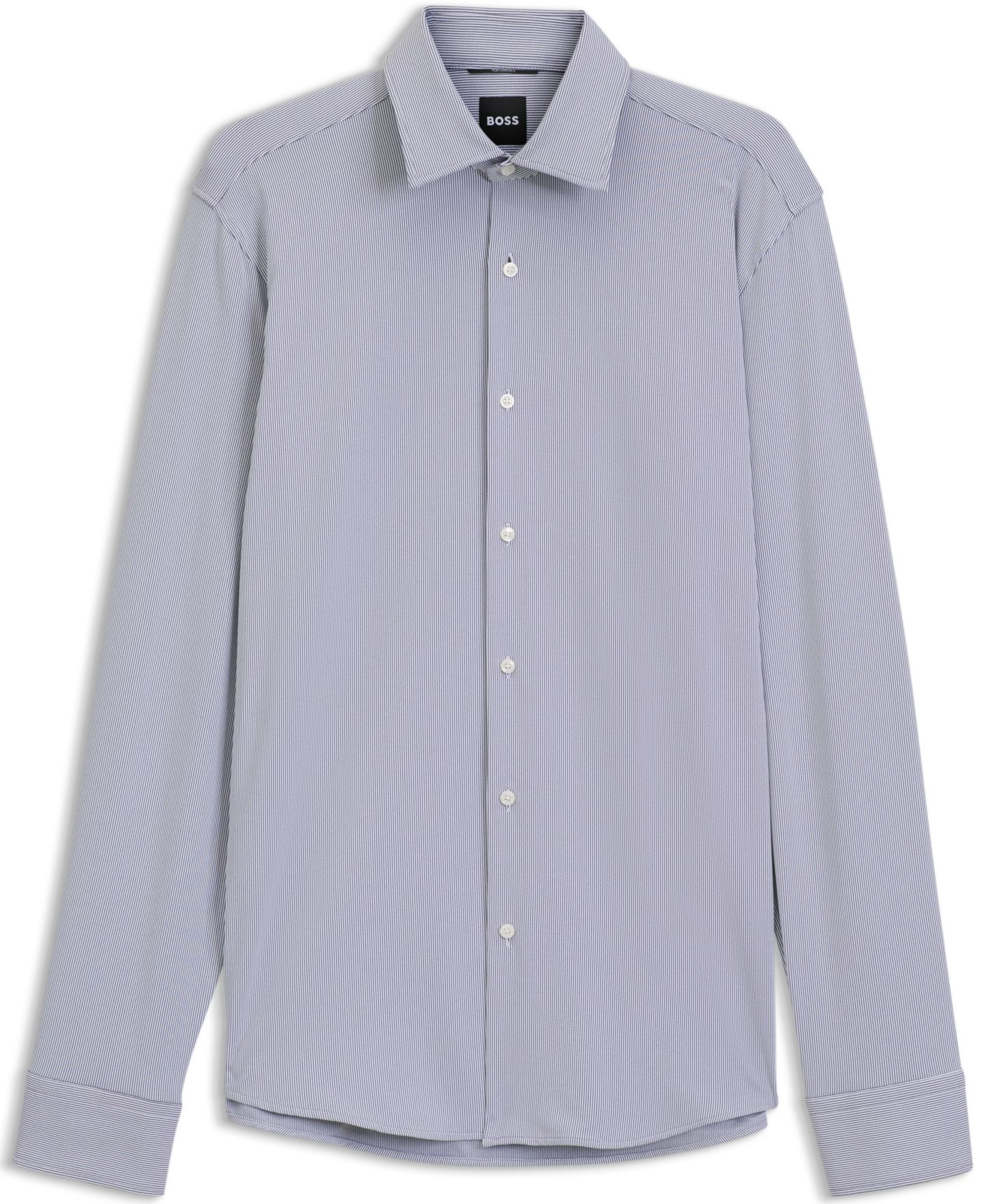 Мужская рубашка Hugo Boss BOSS by Stretch Jersey Regular-Fit Dress Shirt, цвет: Тёмный синий — фото 3
