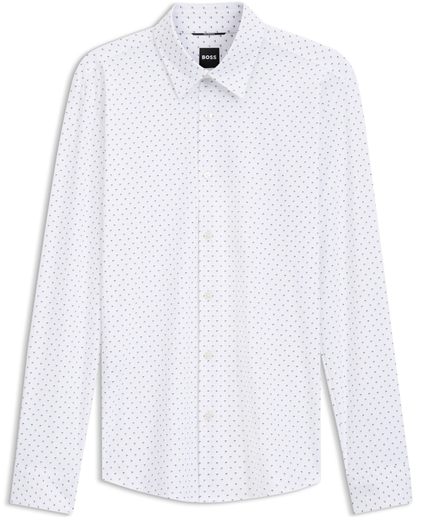 Мужская рубашка Hugo Boss Stretch Jersey Slim-Fit Dress Shirt, цвет: Синий — фото 3