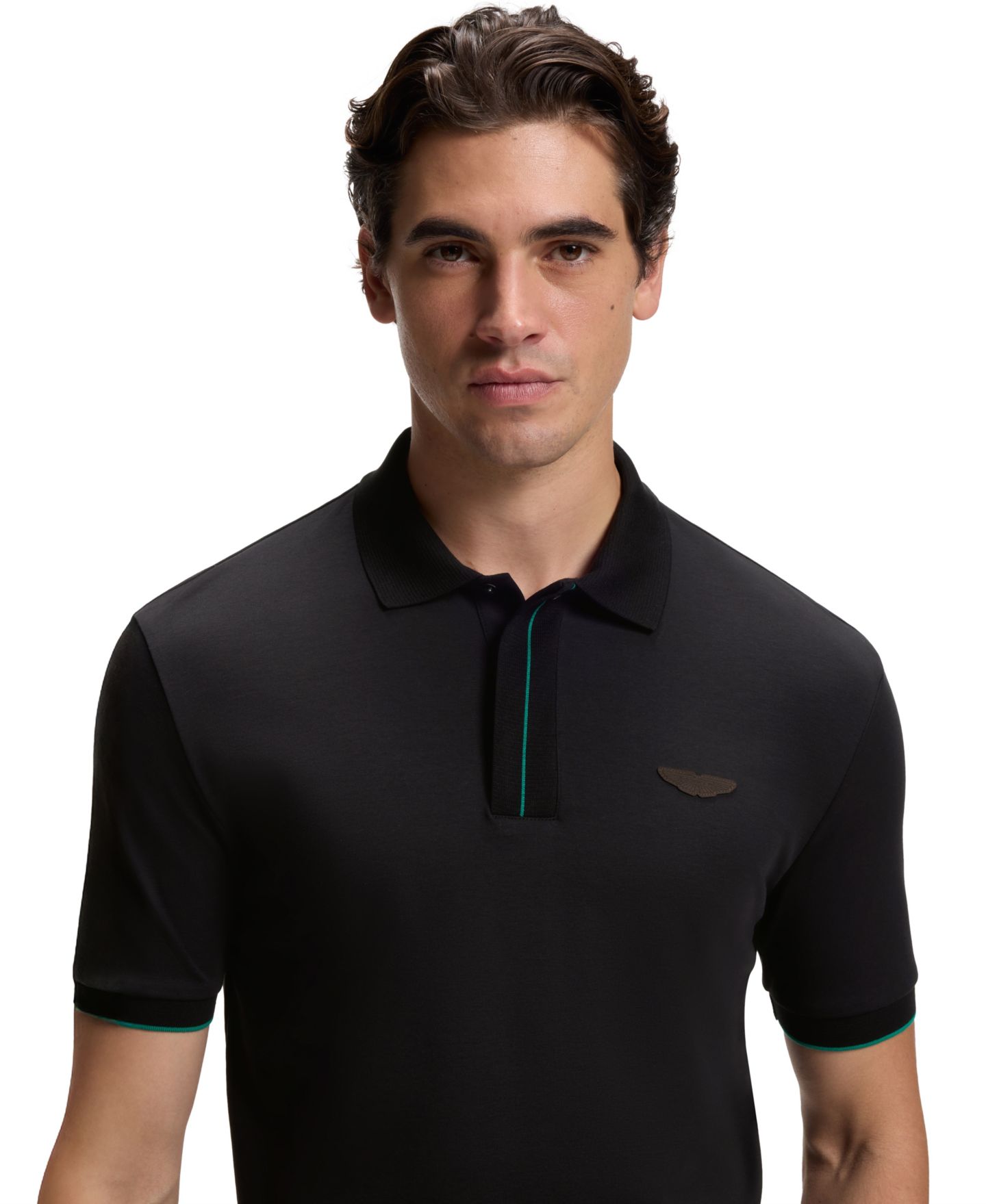Мужское поло Hugo Boss BOSS by x Aston Martin Mercerized Cotton Regular-Fit Polo Shirt, цвет: Чёрный — фото 5
