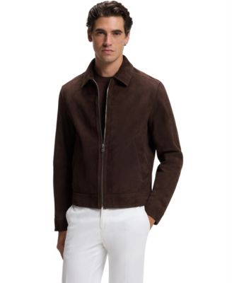Men's Suede Regular-Fit Leather Jacket