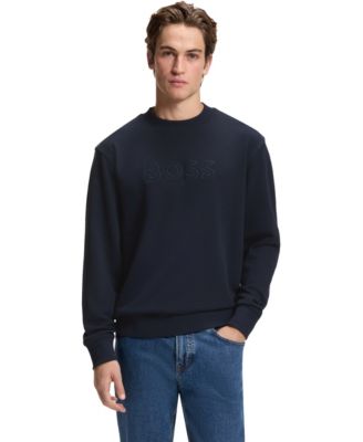BOSS by Men's Cotton-Terry Relaxed-Fit Sweatshirt
