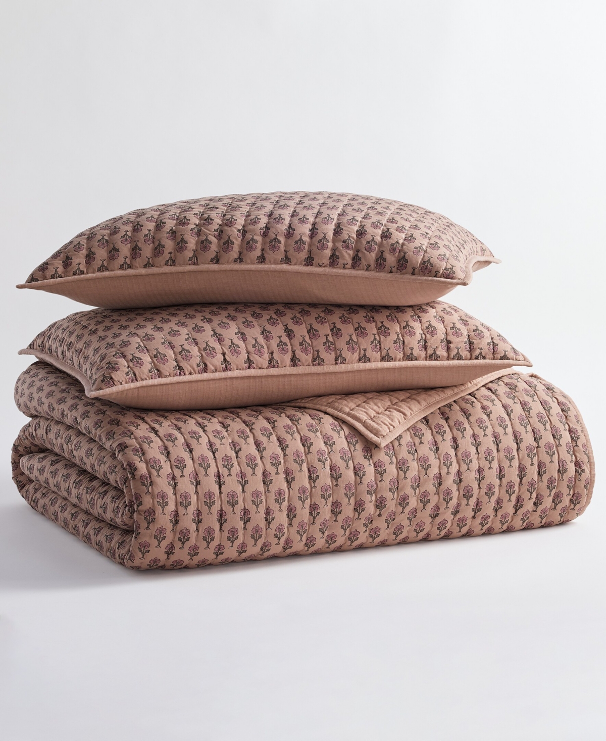 Oake Plum Floral 3-Piece Coverlet Set, Full/Queen, Macy's Exclusive