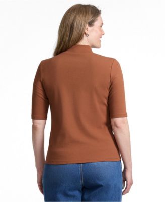 Women's Wide Rib Mock Turtleneck