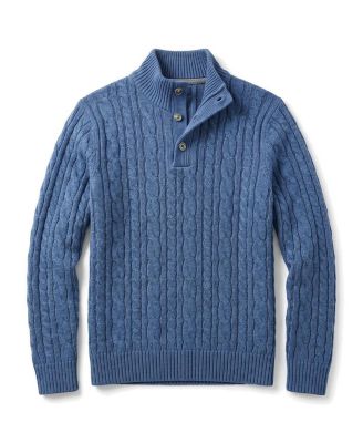 Little Boys 5-7 Organic Mock Neck Cable Sweater