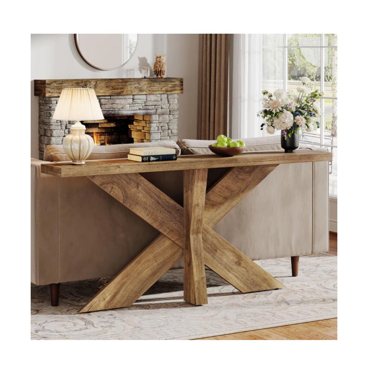 Slickblue 70.9" Farmhouse Entryway Console Table with Wood Design