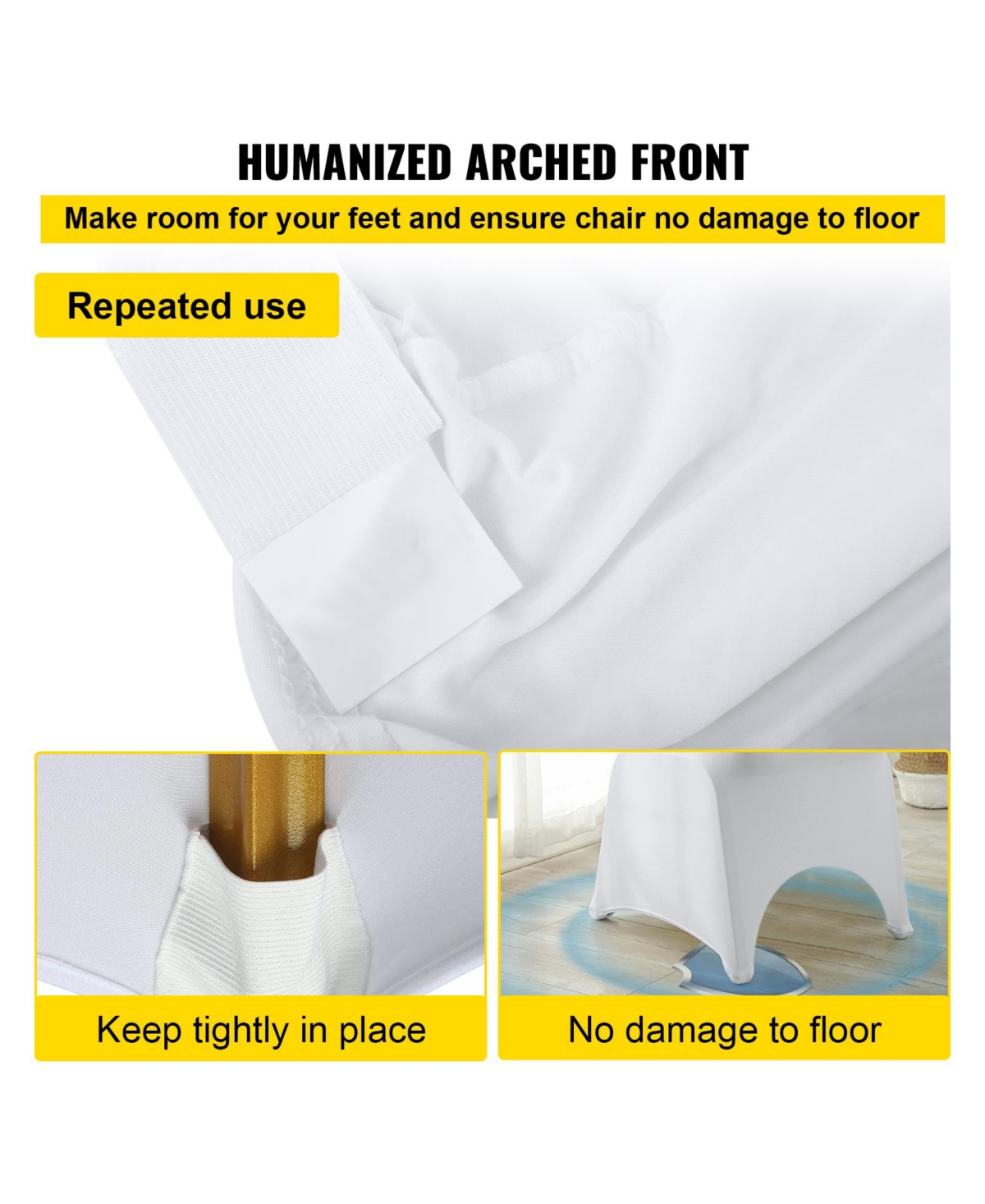Sugift 50Pieces Stretch Spandex Folding Chair Covers Removable Washable Protective Slipcovers for Events